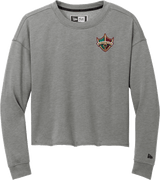 Delaware Ducks New Era Ladies Tri-Blend Fleece Crop Crew