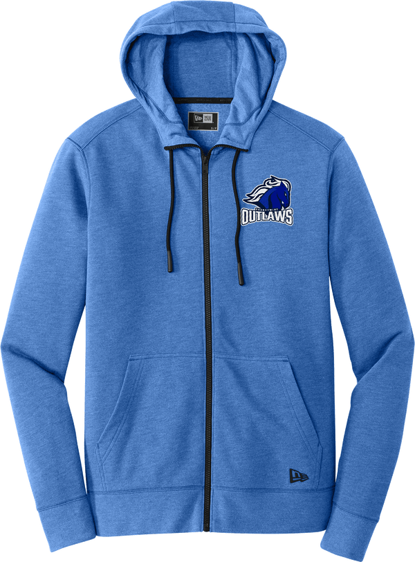 Brandywine Outlaws New Era Tri-Blend Fleece Full-Zip Hoodie