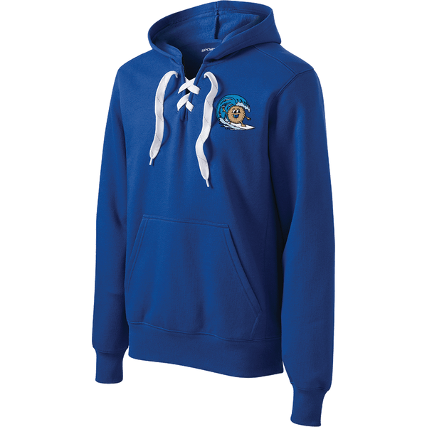 BagelEddi's Lace Up Pullover Hooded Sweatshirt